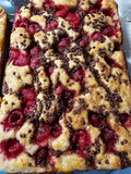 Dark chocolate raspberry focaccia